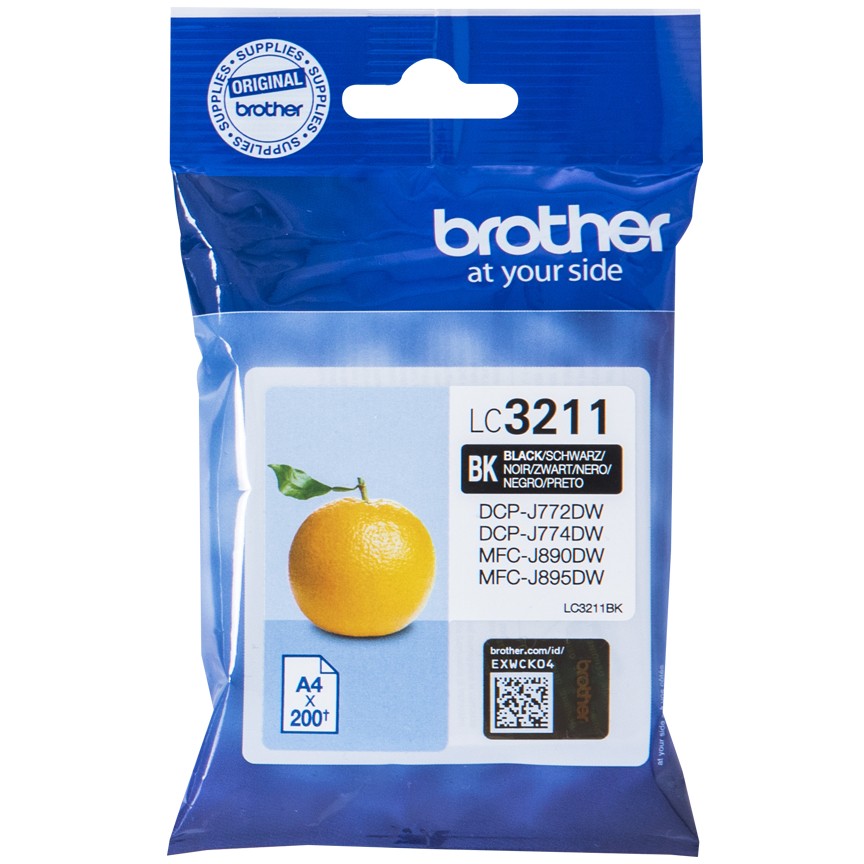 Brother Tinte LC-3211BK Schwarz bis zu 200 Seiten nach ISO/IEC 24711