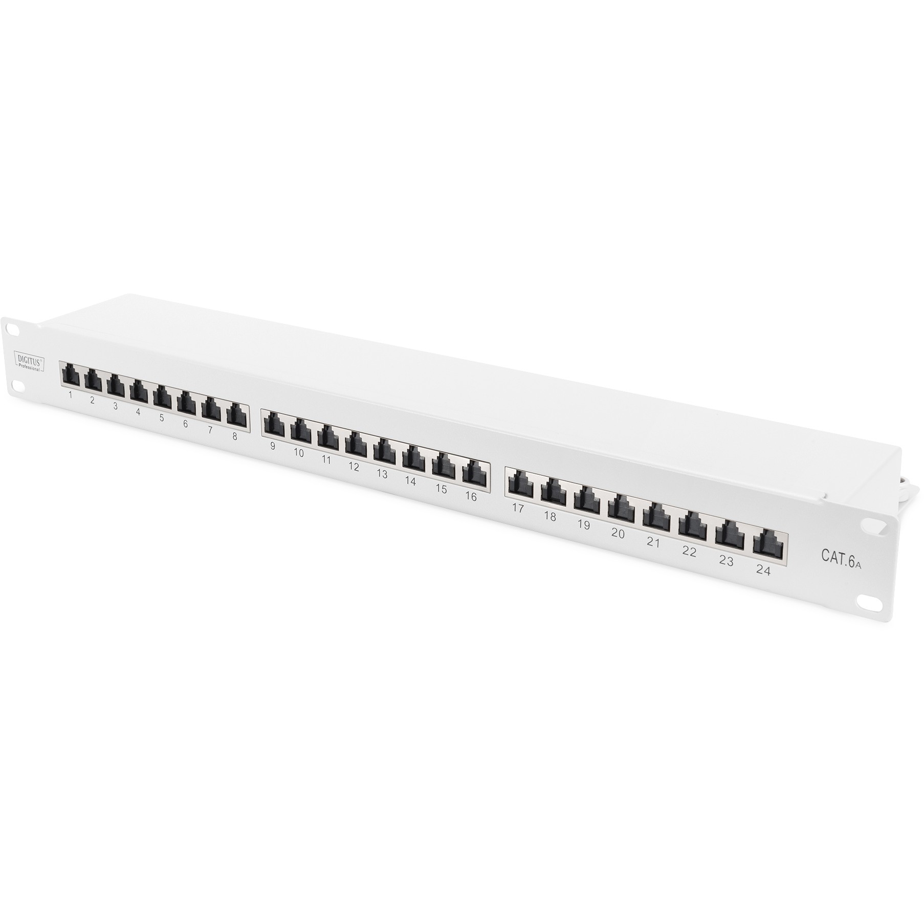 DIGITUS Patchpanel 1HE 24-Port Cat6a geschirmt lichtgrau