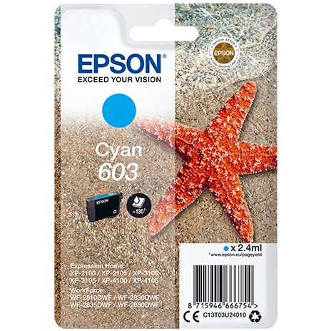 Epson Tinte 603 C13T03U24010 Cyan bis zu 130 Seiten