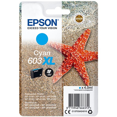 Epson Tinte 603XL C13T03A24010 Cyan bis zu 350 Seiten