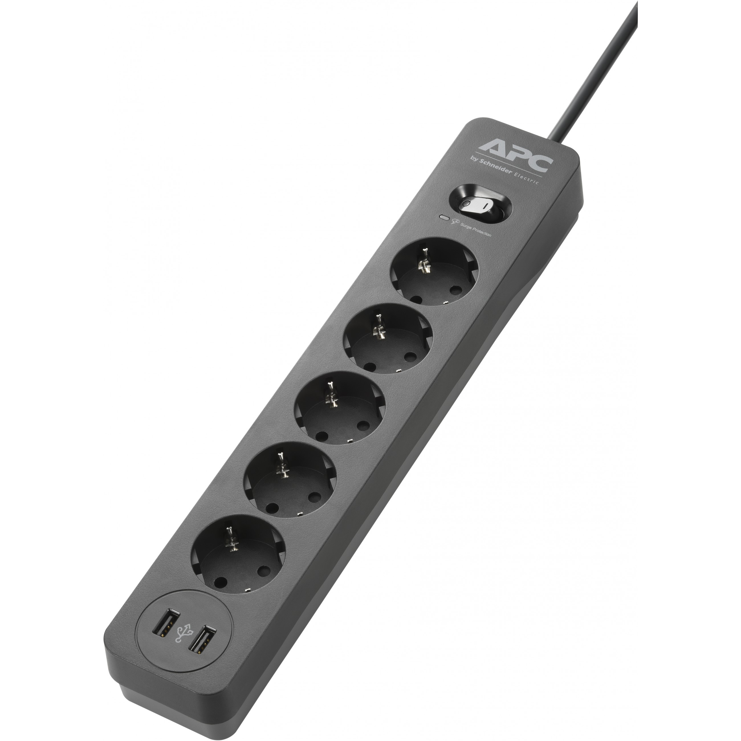 APC SurgeArrest Essential PME5U2B-GR 5x Überspannungsschutz + 2x USB mit Ladefunktion