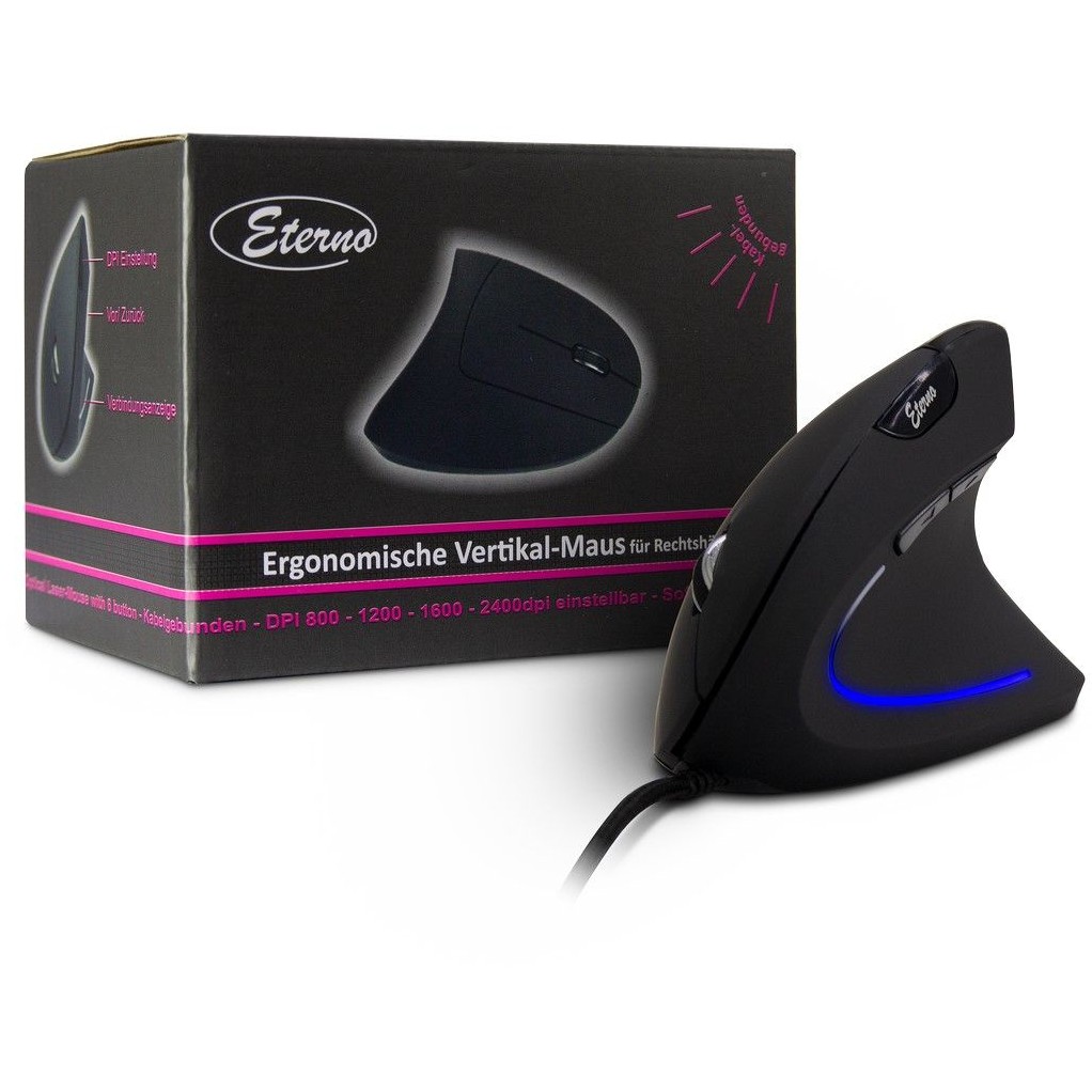 Inter-Tech AC KM-206WR Maus Vertikal , ergonomisch , kabelgebunden