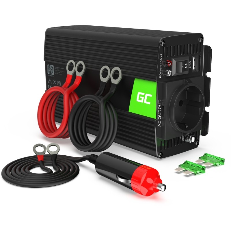 Green Cell KFZ Spannungswandler Power Inverter 24V > 230V 1000W Black