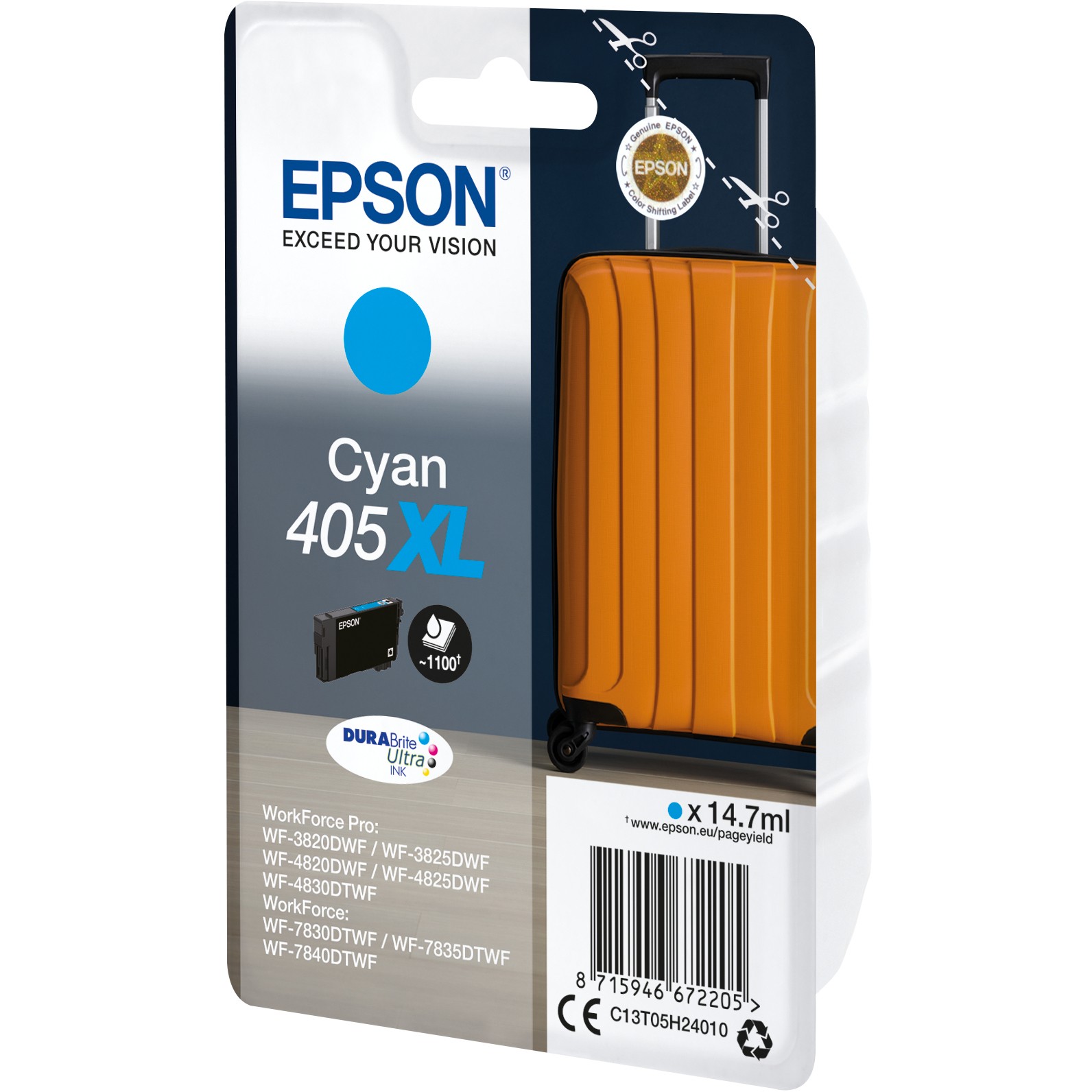 Epson Tinte 405XL C13T05H24010 Cyan bis 1.100 Seiten