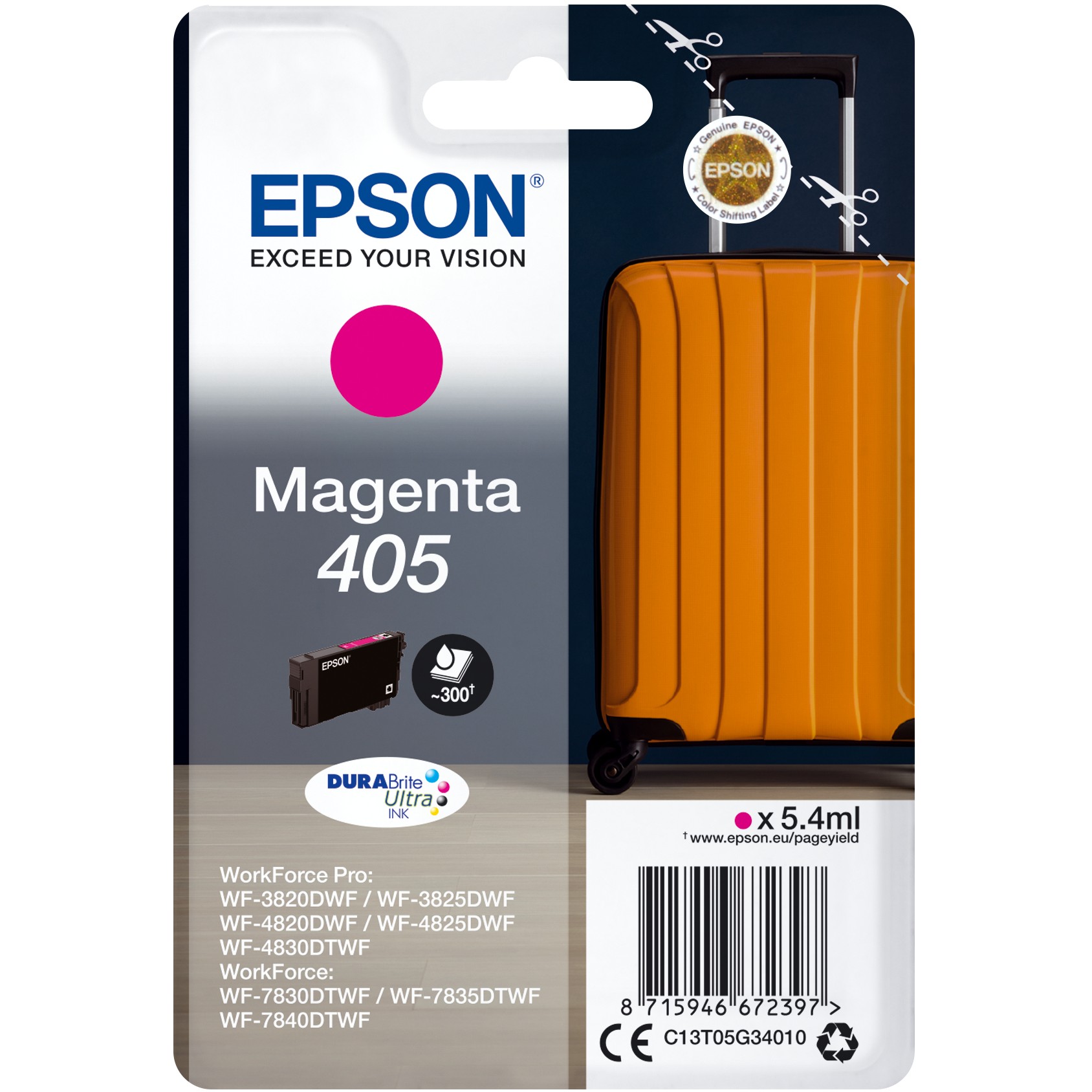 Epson Tinte 2LB Singlepack Magenta 405 DURABrite Ultra Ink