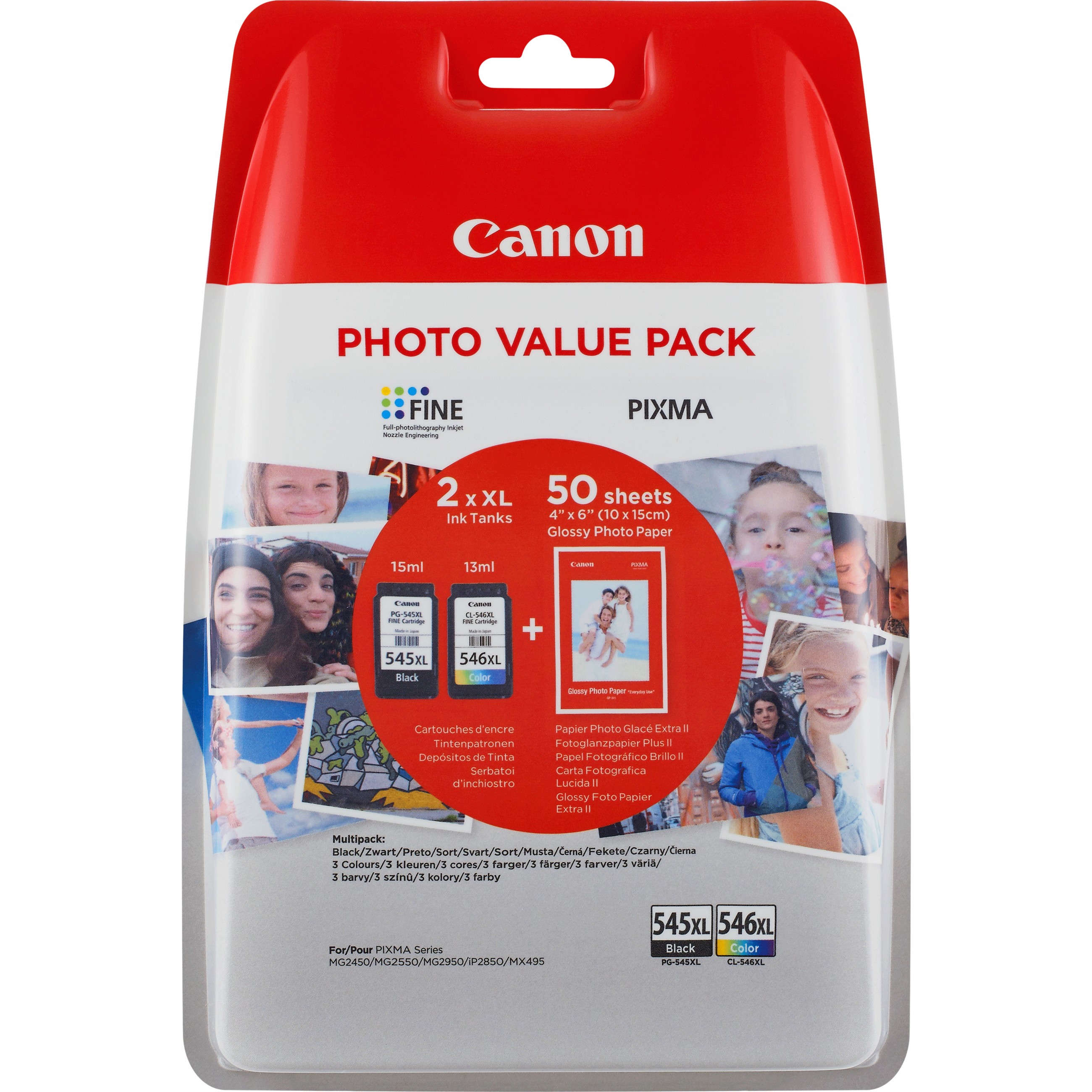 Canon Tinte PG-545XL/CL-546XL 8286B006 2er Pack (BK/Color) bis zu 300 Seiten gemäß ISO/IEC 24711
