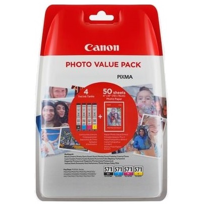 Canon Tinte CLI-571XL 0332C005 Multipack BKCMY+Fotopapier