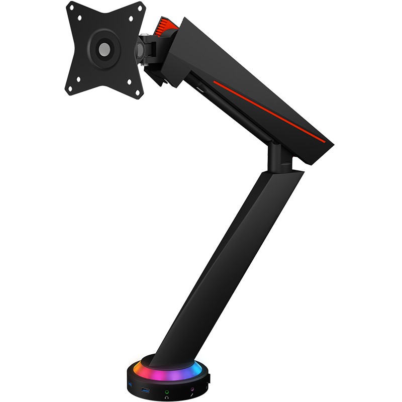 ICY BOX Gaming Monitorständer 32' 8KG USB3.0 Media-Hub RGB Light 1 Monitor