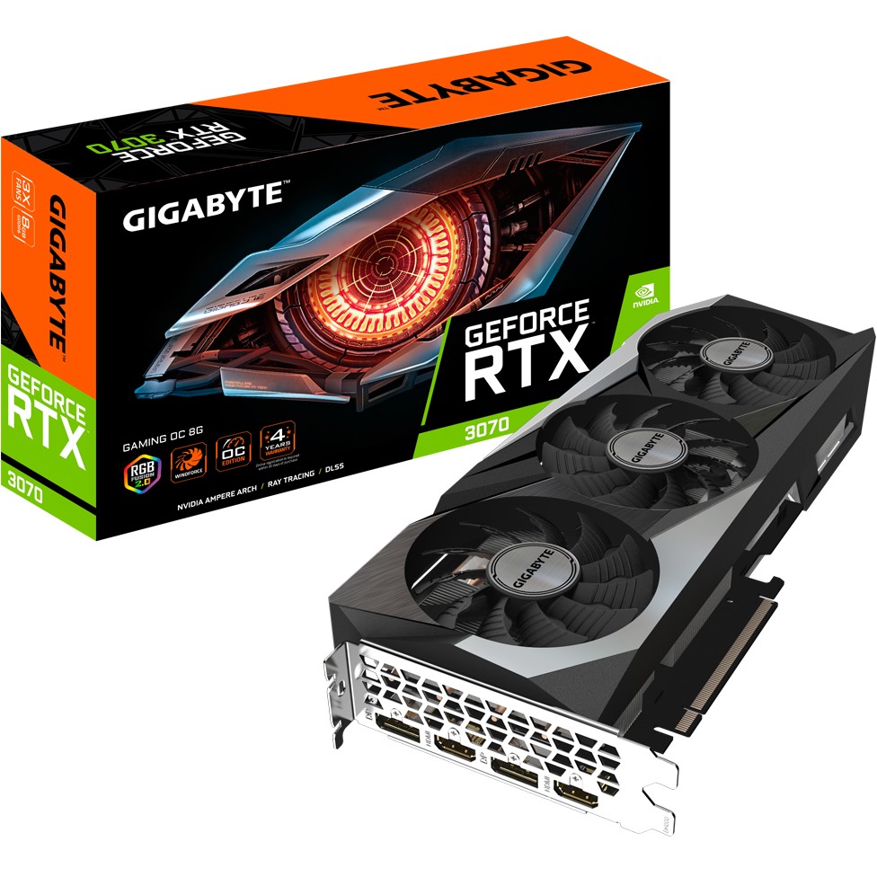 RTX 3070 8GB Gigabyte GAMING OC 2.0 LHR GDDR6 3Fan