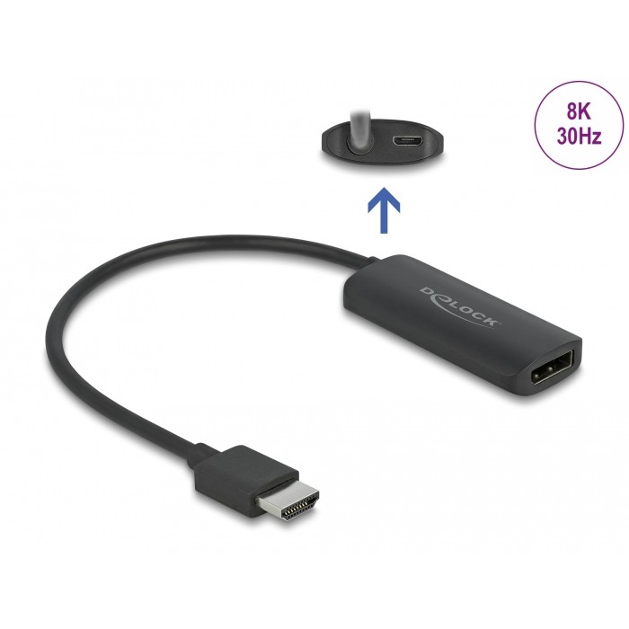 DELOCK Adapter HDMI-A Stecker zu DisplayPort Buchse 8K