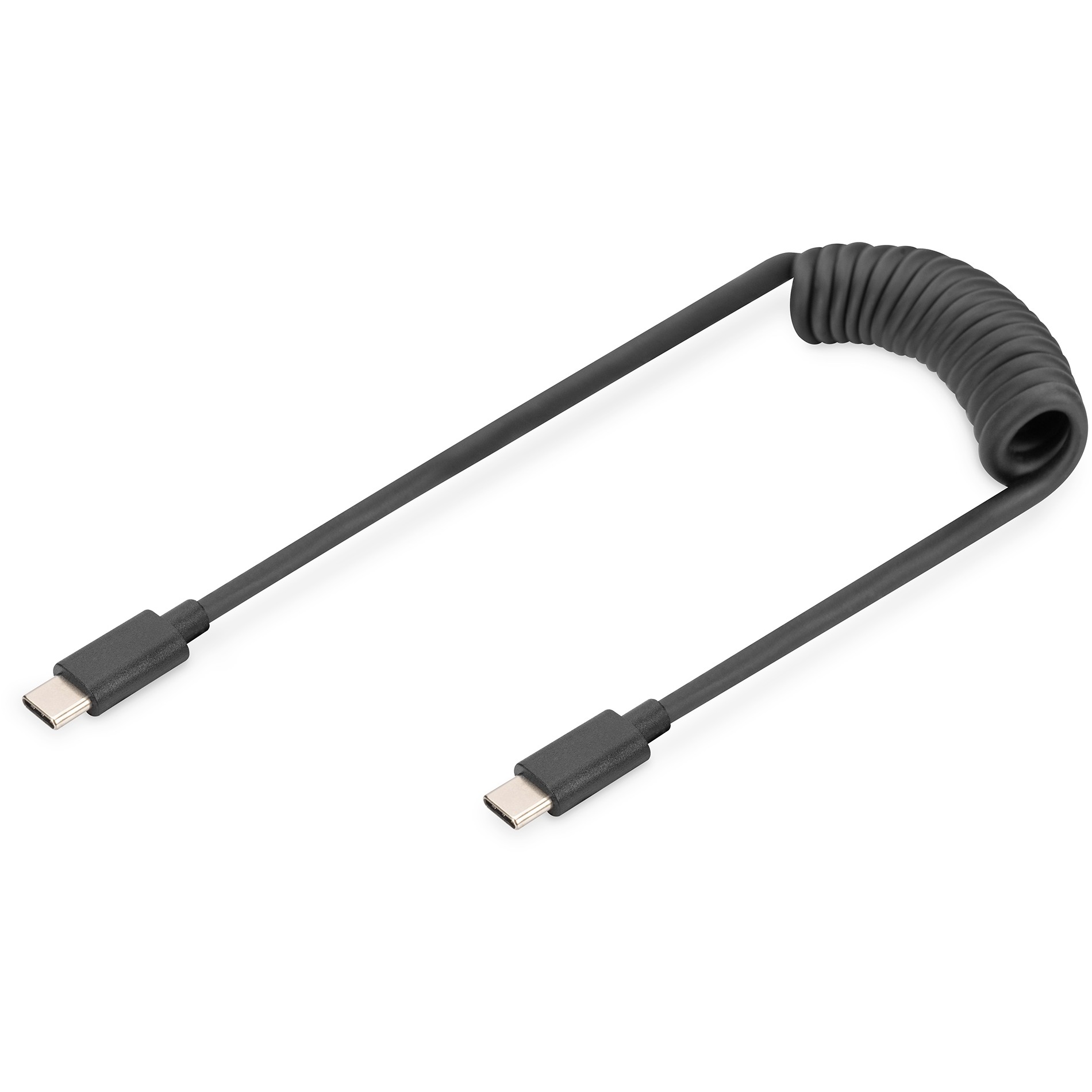 Digitus USB-C (ST-ST) Spiralkabel 1m Black