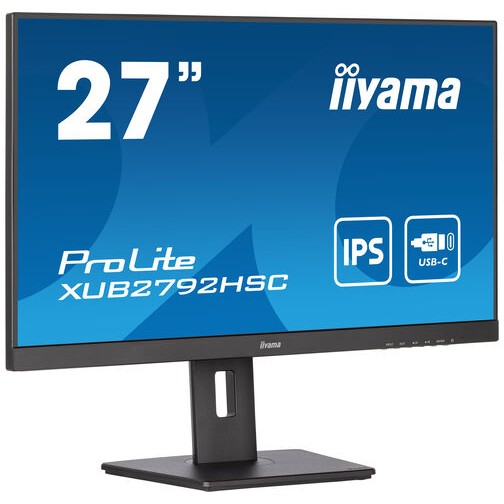 68,6cm/27'' (1920x1080) Iiyama XUB2792HSC-B5 16:9 4ms IPS HDMI DisplayPort USB-C VESA Pivot Speaker Full HD Black