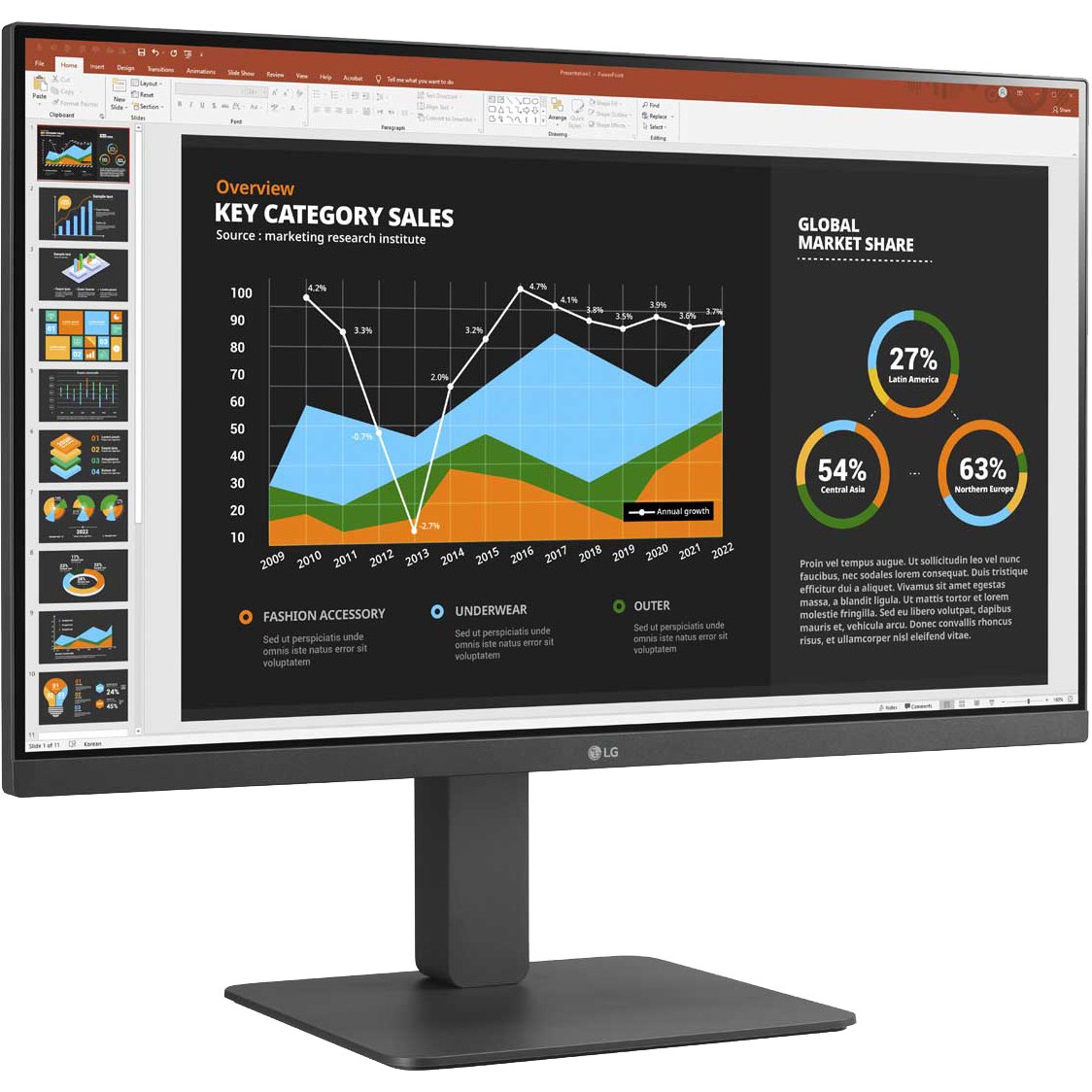 68.6cm/27' (1920x1080) LG 27BR650B-C 16:9 5ms IPS HDMI DisplayPort USB-C Pivot Speaker Full HD Black