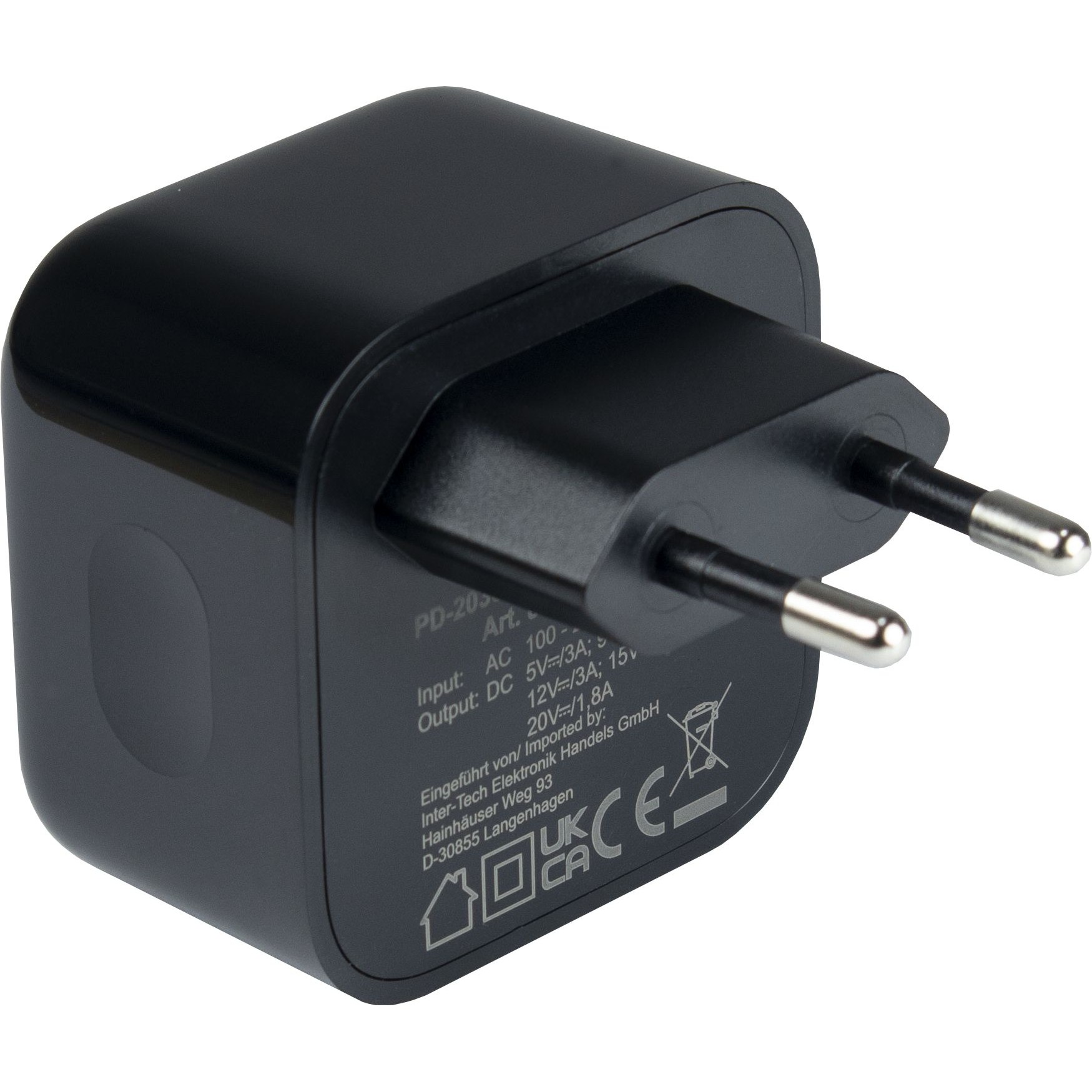 Charger USB-C 36W Black Inter-Tech PD-2036