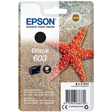 Epson Tinte 603 C13T03U14020 Schwarz bis zu 150 Seiten