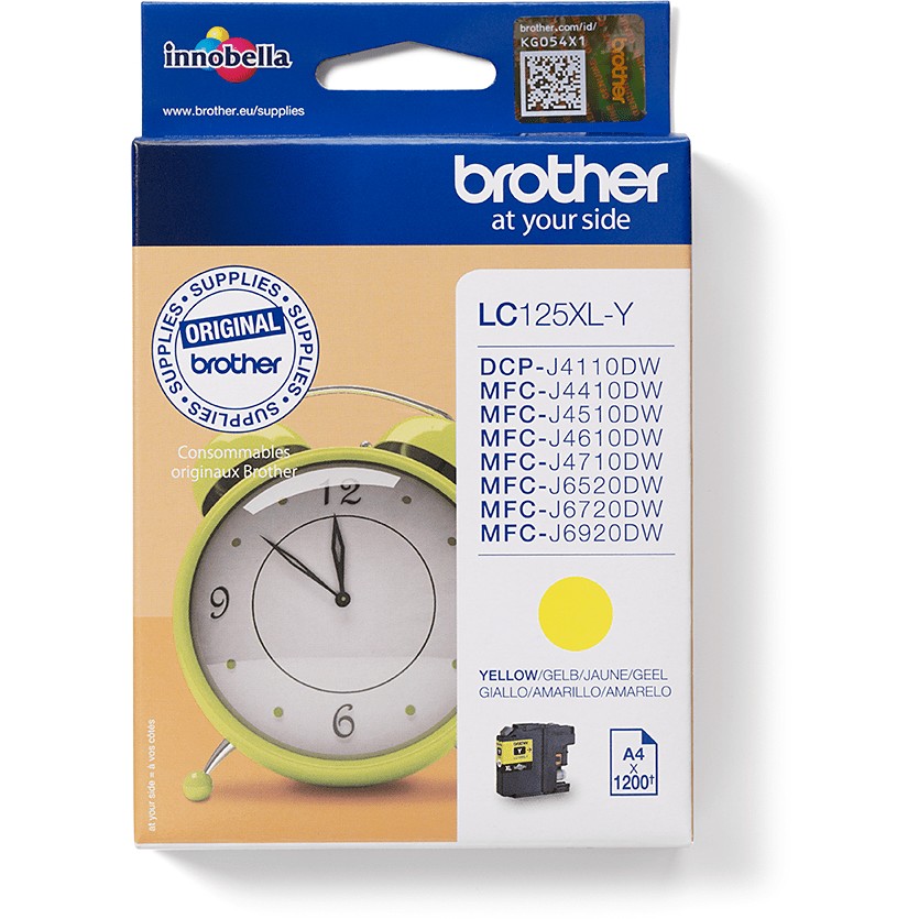 Brother Tinte LC-125XLY Gelb bis zu 1.200 Seiten nach ISO/IEC 24711