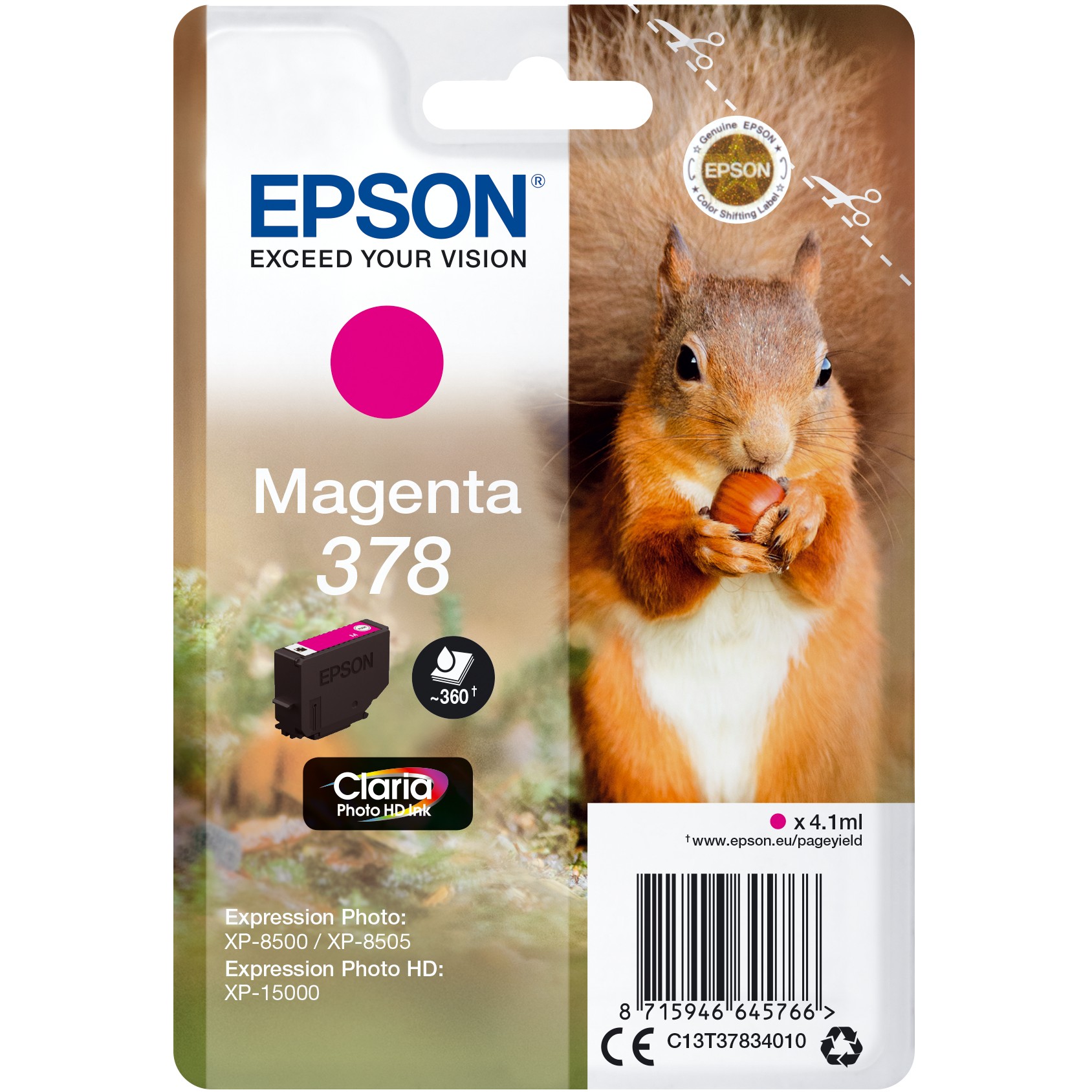 Epson Tinte 378 C13T37834010 Magenta bis zu 360 Seiten