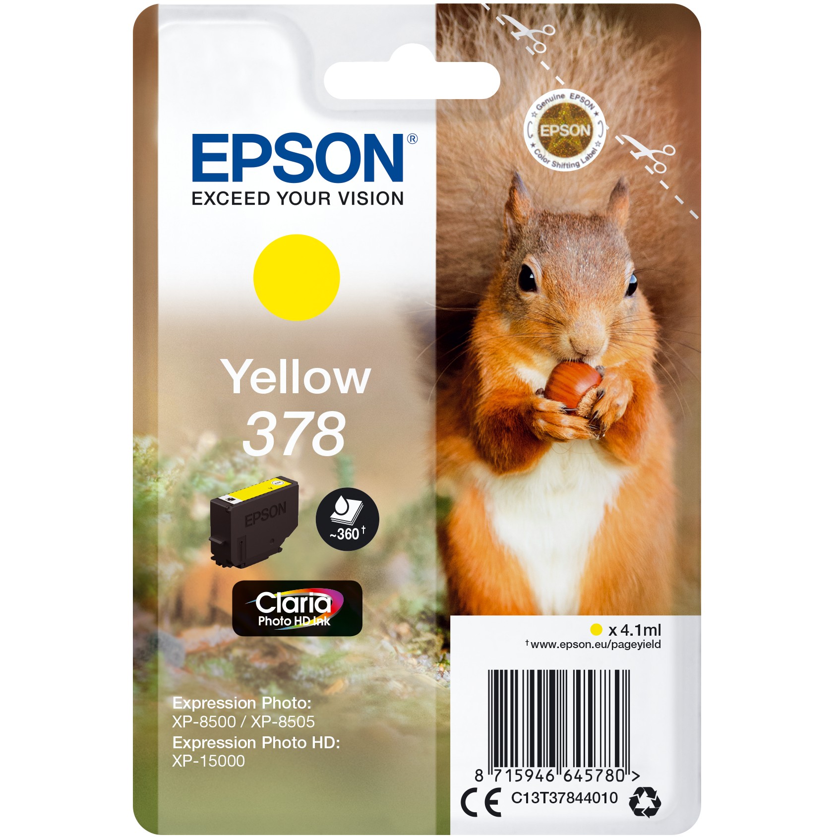 Epson Tinte 378 C13T37844010 Gelb bis zu 360 Seiten