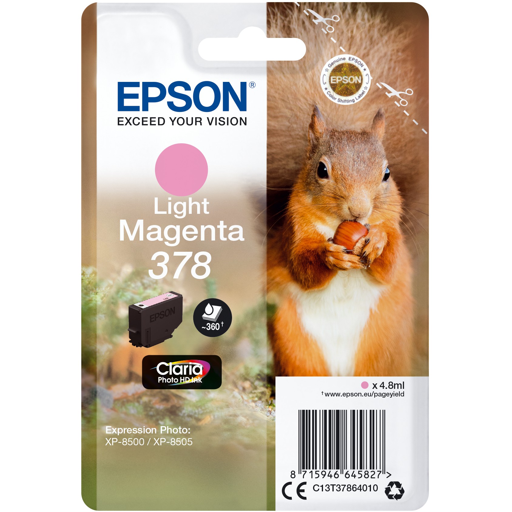 Epson Tinte 378 C13T37864010 Hellmagenta bis zu 360 Seiten