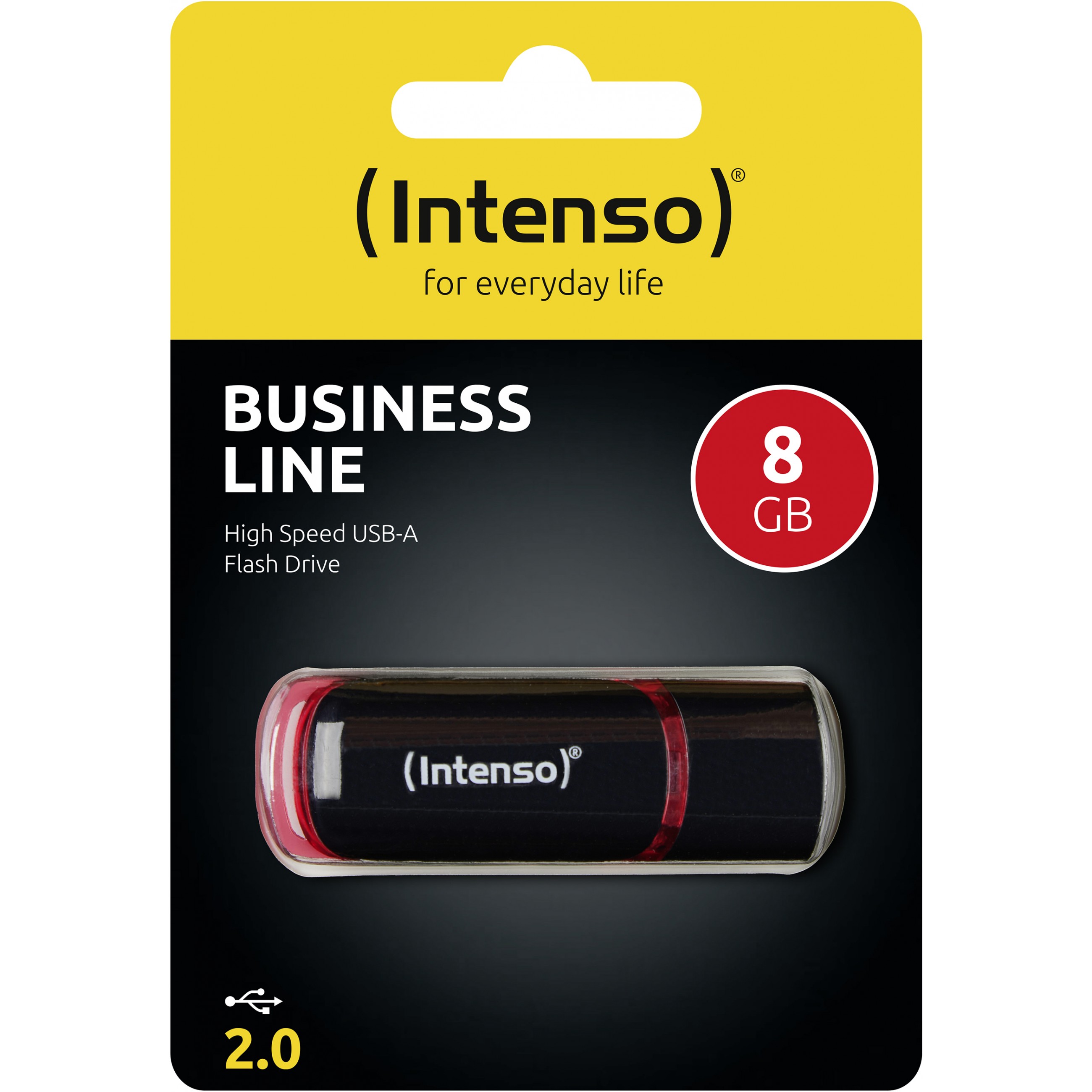 STICK Intenso 8GB USB2.0 - 8 GB - USB Typ-A - 2.0 - 28 MB/s - Kappe - Schwarz - Rot