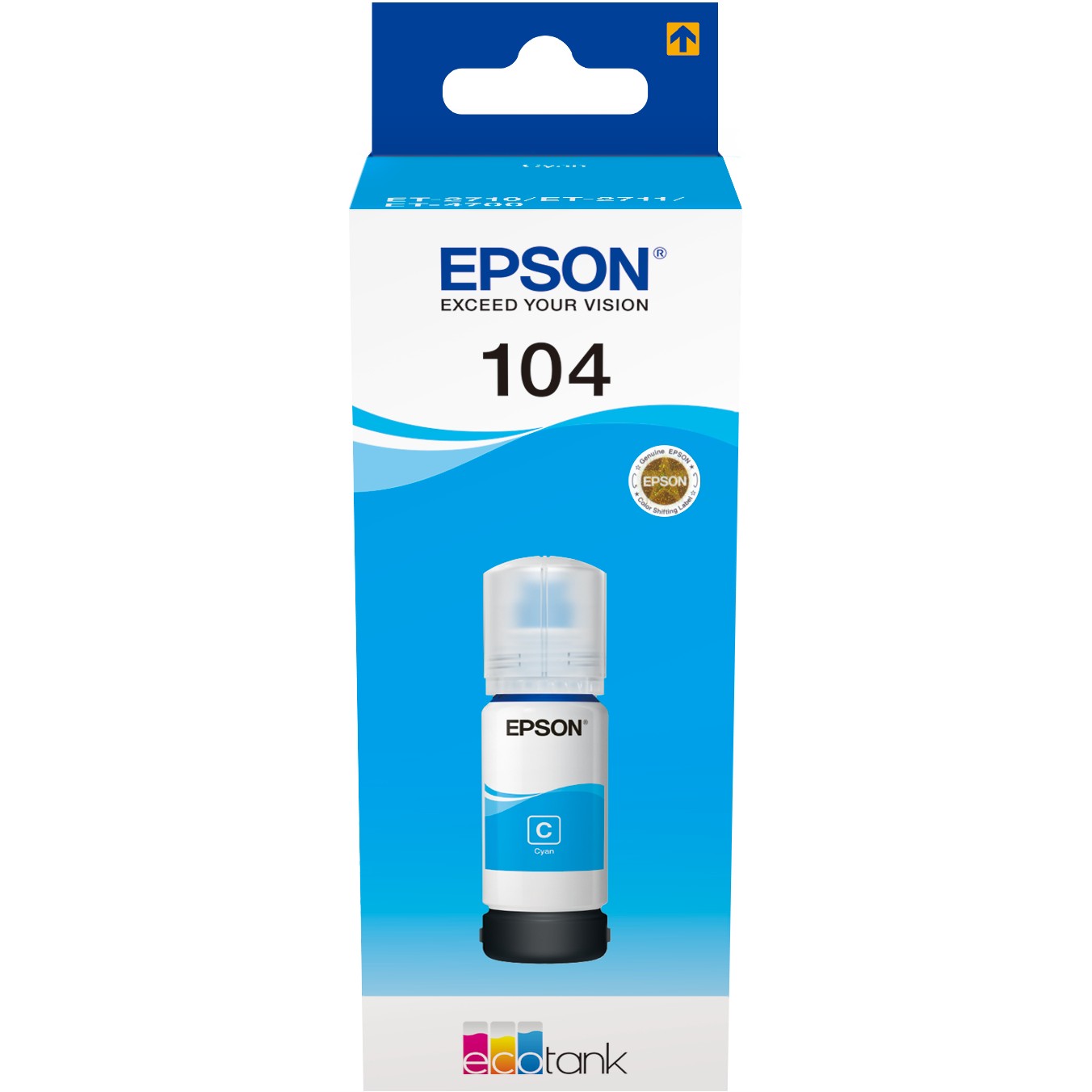 TIN Epson Tinte 104 EcoTank C13T00P240 Cyan bis zu 7.500 Seiten