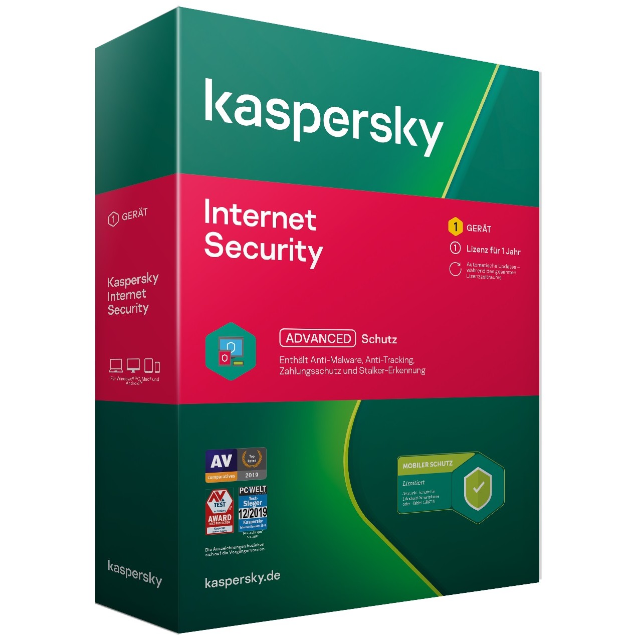 Kaspersky Internet Security + Android Sec. - 1 Device, 1 Year - Box