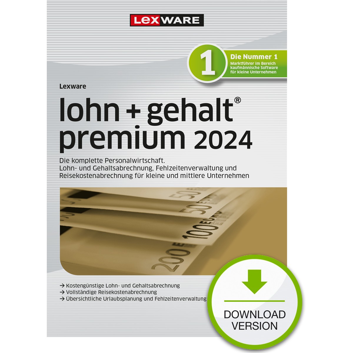 Lexware Lohn+Gehalt Premium 2024 - 5 Device, 1 Year - ESD-DownloadESD