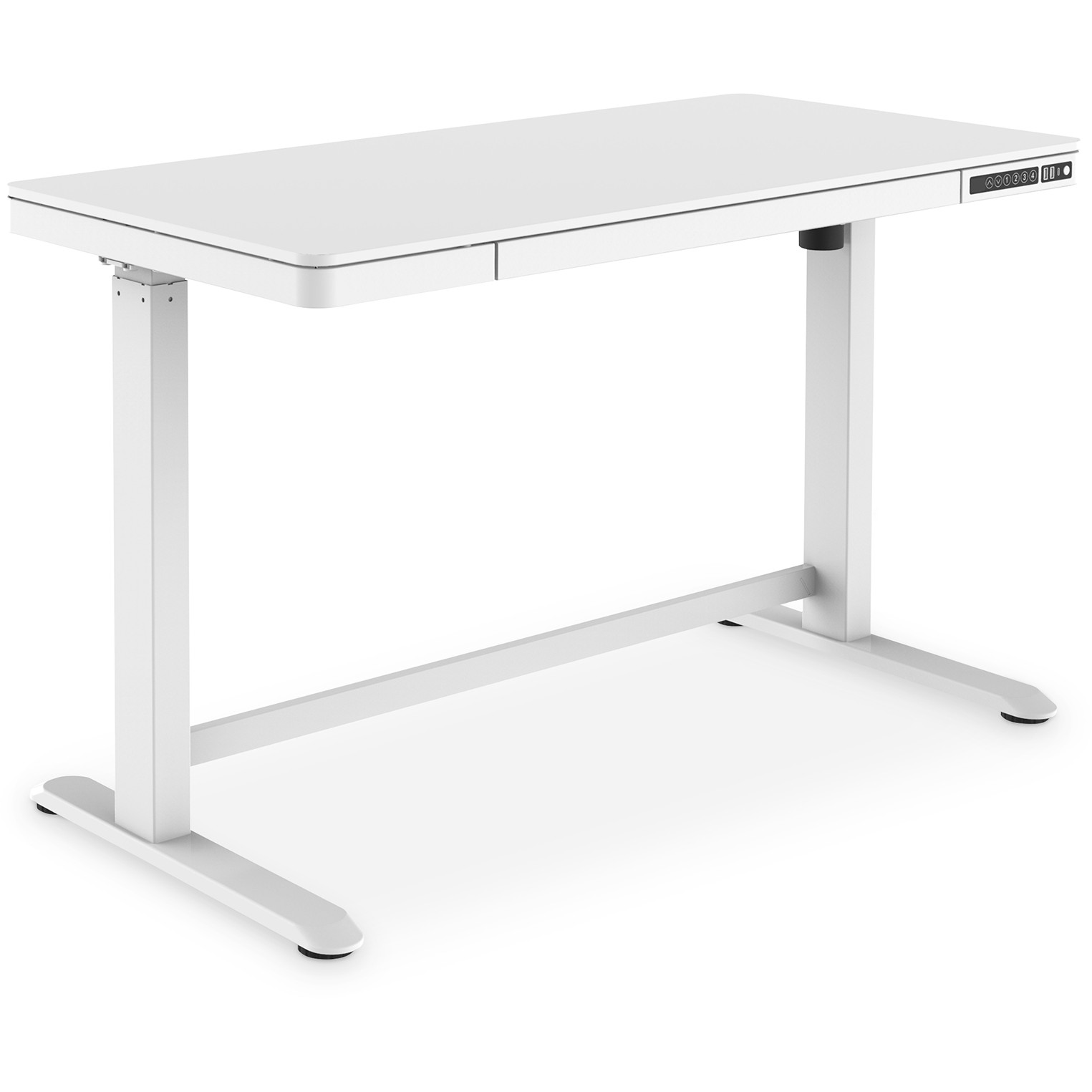 Schreibtisch elektrisch höhenverstellbar mit Schublade und USB-Ladestation 1200x600x120mm 50KG DIGITUS White