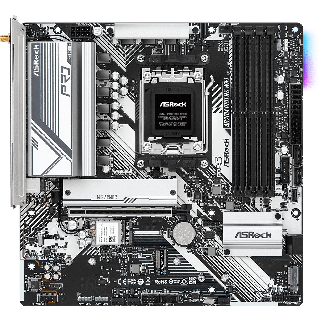 ASRock A620M Pro RS WiFi AM5 mATX HDMI/DP DDR5 retail