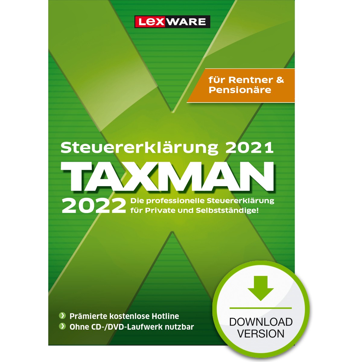 Lexware Taxman 2022 für Rentner&Pensionäre - 1 Device, 1 Year - ESD-DownloadESD