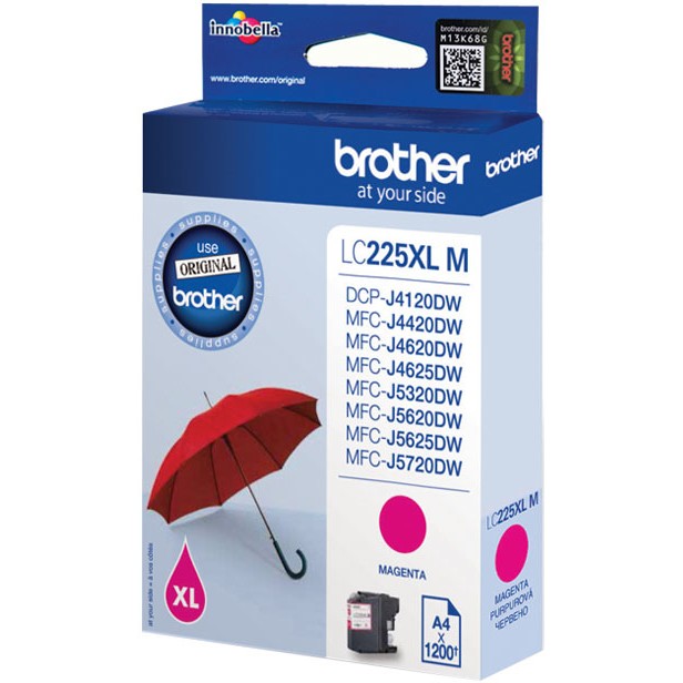 Brother Tinte LC-225XL-M Magenta bis zu 1.200 Seiten nach ISO/IEC 24711