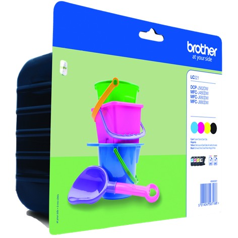 Brother Tinte LC-221 Value Pack (BK/C/M/Y)