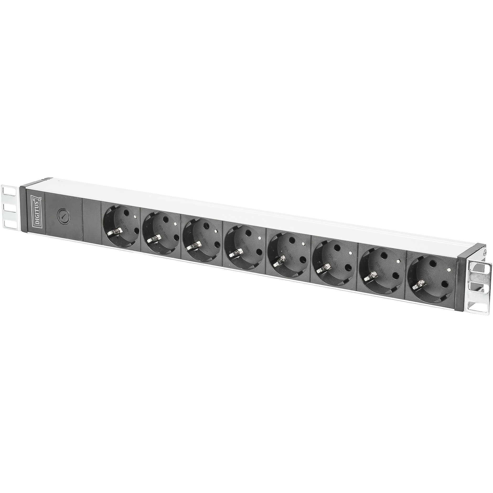 DIGITUS Steckerleiste 8fach Alu 2m Zuleitung IEC