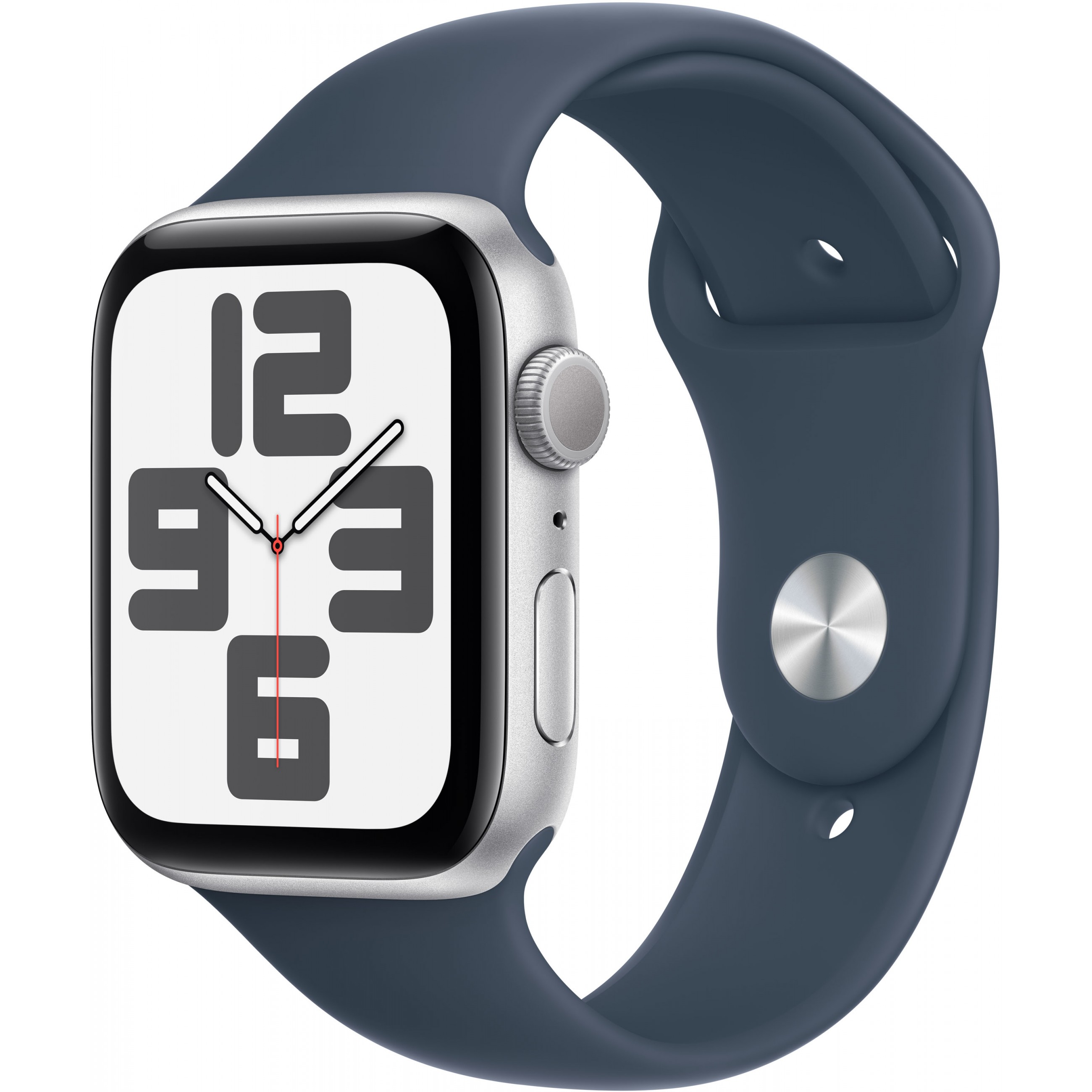 Apple Watch SE Aluminium 44mm Silber (Sportarmband sturmblau) S/M