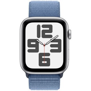 Apple Watch SE Aluminium 44mm Silber (Sport Loop winterblau) NEW