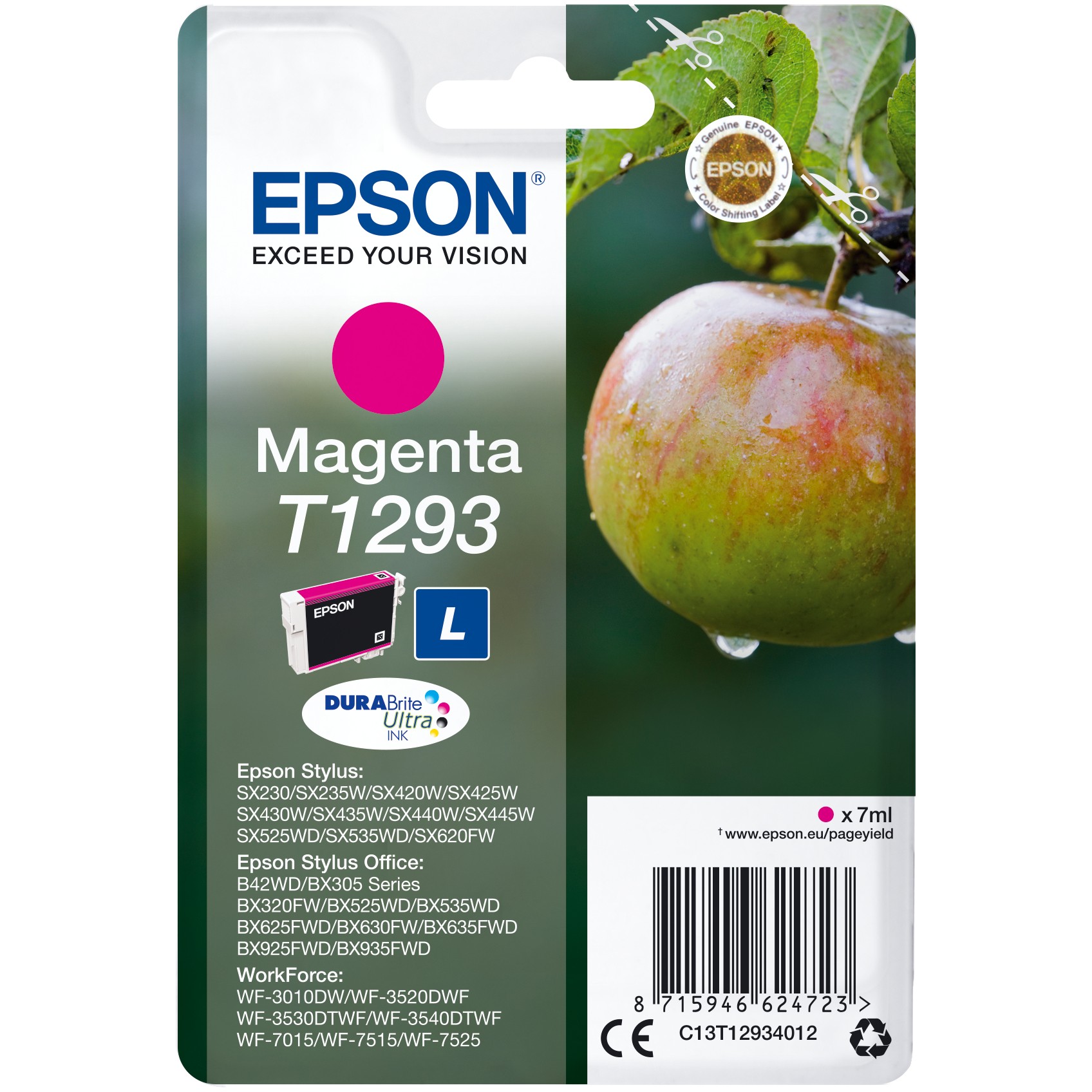 Epson Tinte T1293 C13T12934012 Magenta bis zu 330 Seiten