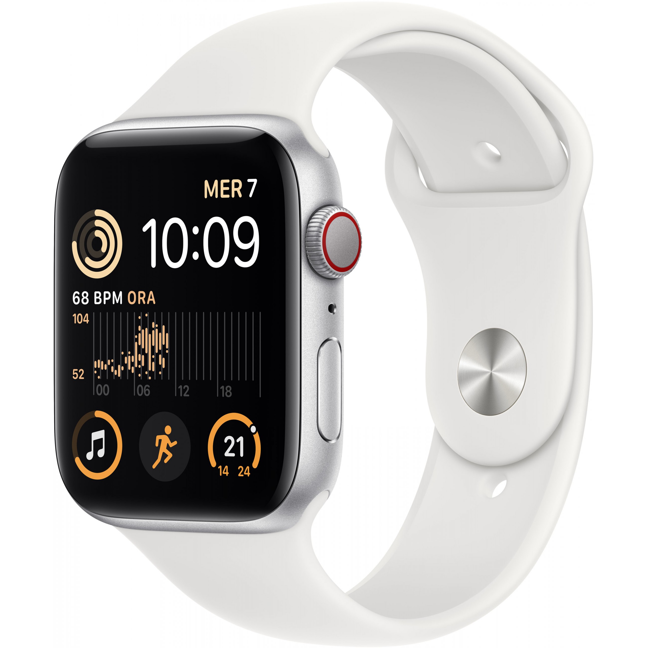 Apple Watch SE Aluminium Cellular 44mm Silber (Sportarmband weiß) *NEW*