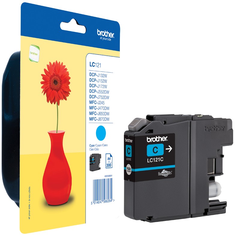 Brother Tinte LC-121C Cyan bis zu 300 Seiten A4 nach ISO 24711