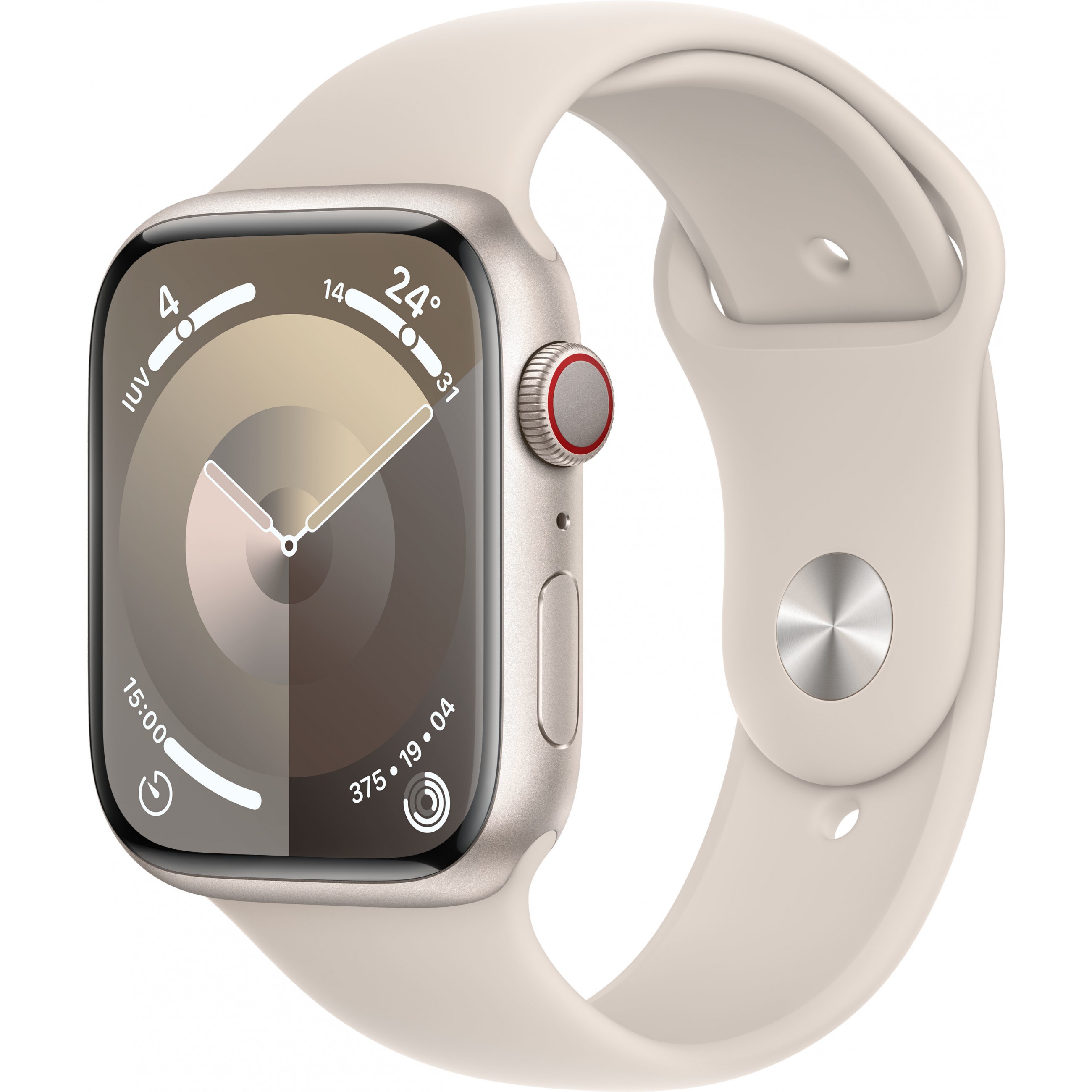 Apple Watch S9 Aluminium Cellular 45mm Polarstern (Sportarmband polarstern) S/M