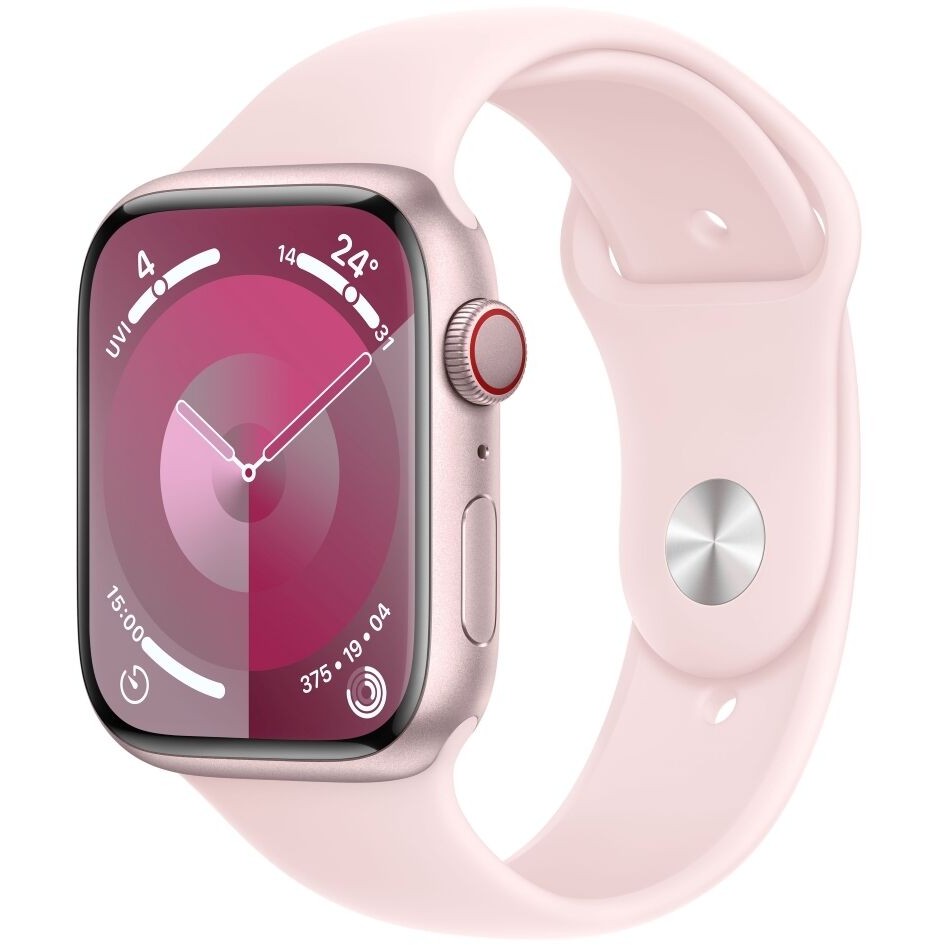 Apple Watch S9 Aluminium Cellular 45mm Rosé (Sportarmband hellrosa) S/M NEW