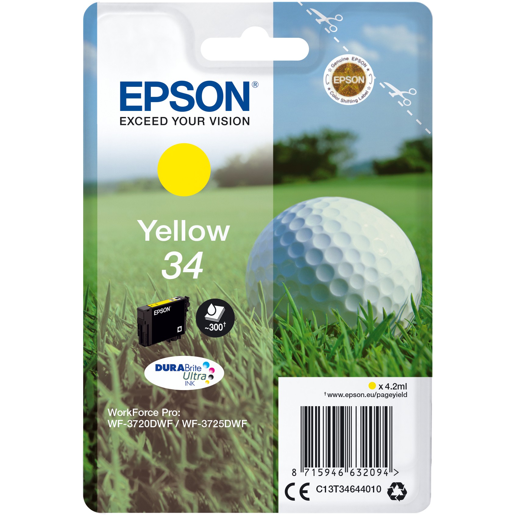 Epson Tinte 34 C13T34644010 Gelb bis zu 300 Seiten