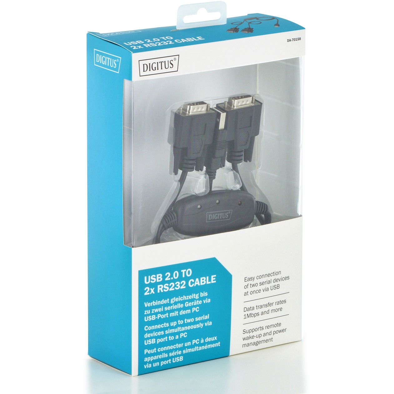 Digitus Adapter zu Seriell RS232 2x RS232 cable type Chipsatz: FT2232H 1.5m