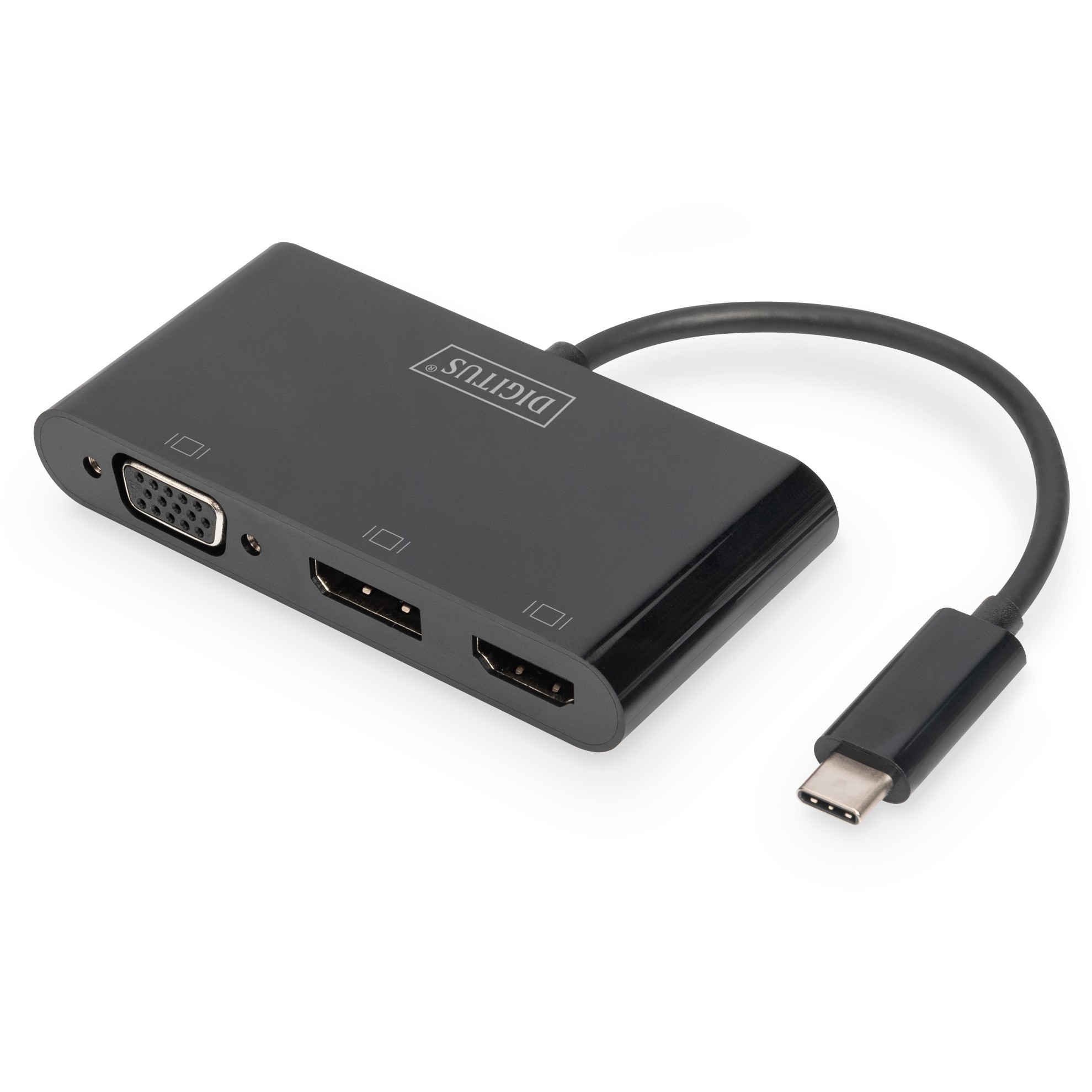 USB-C Grafik-Adapter DIGITUS Display Port/HDMI/VGA