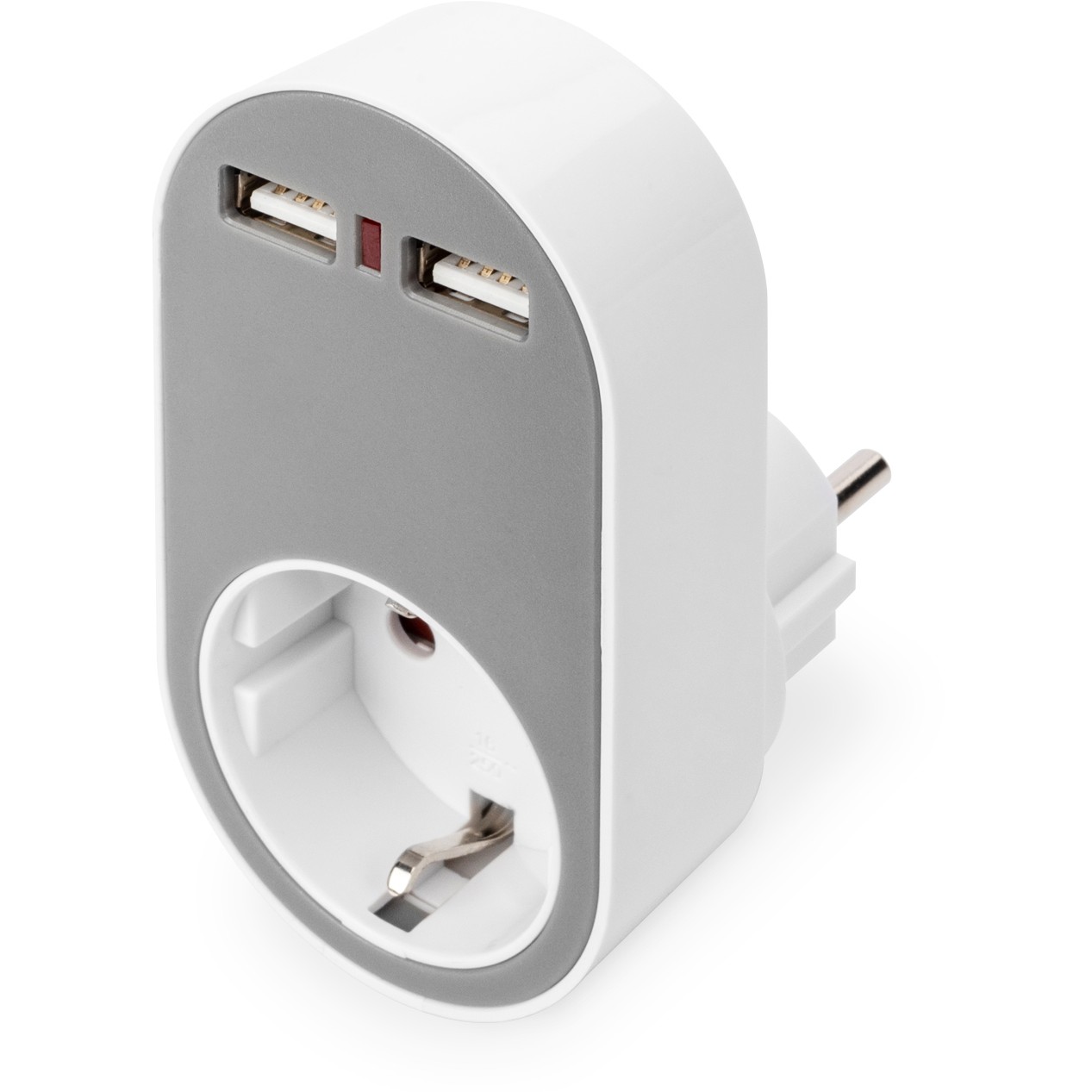 DIGITUS Universal Steckdosenadapter mit 2 x USB-A