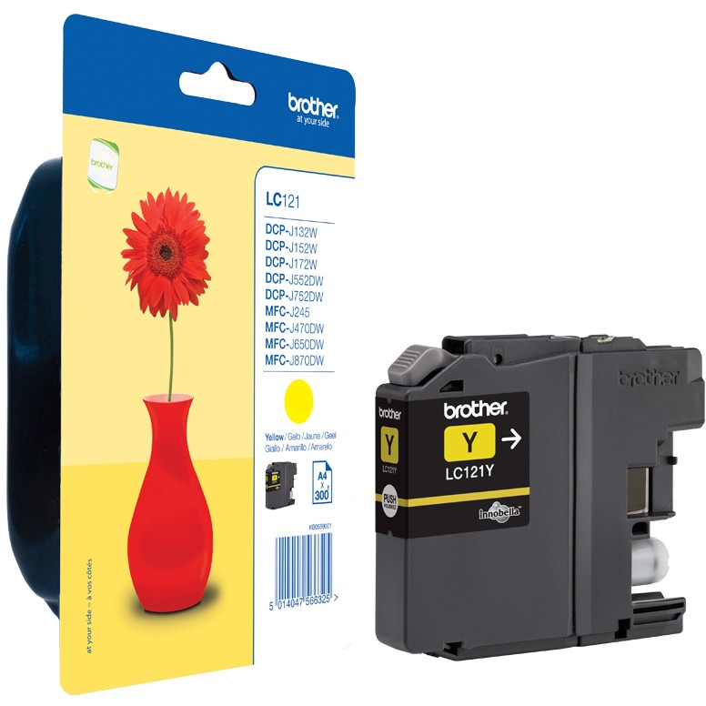Brother Tinte LC-121Y Gelb bis zu 300 Seiten A4 nach ISO 24711