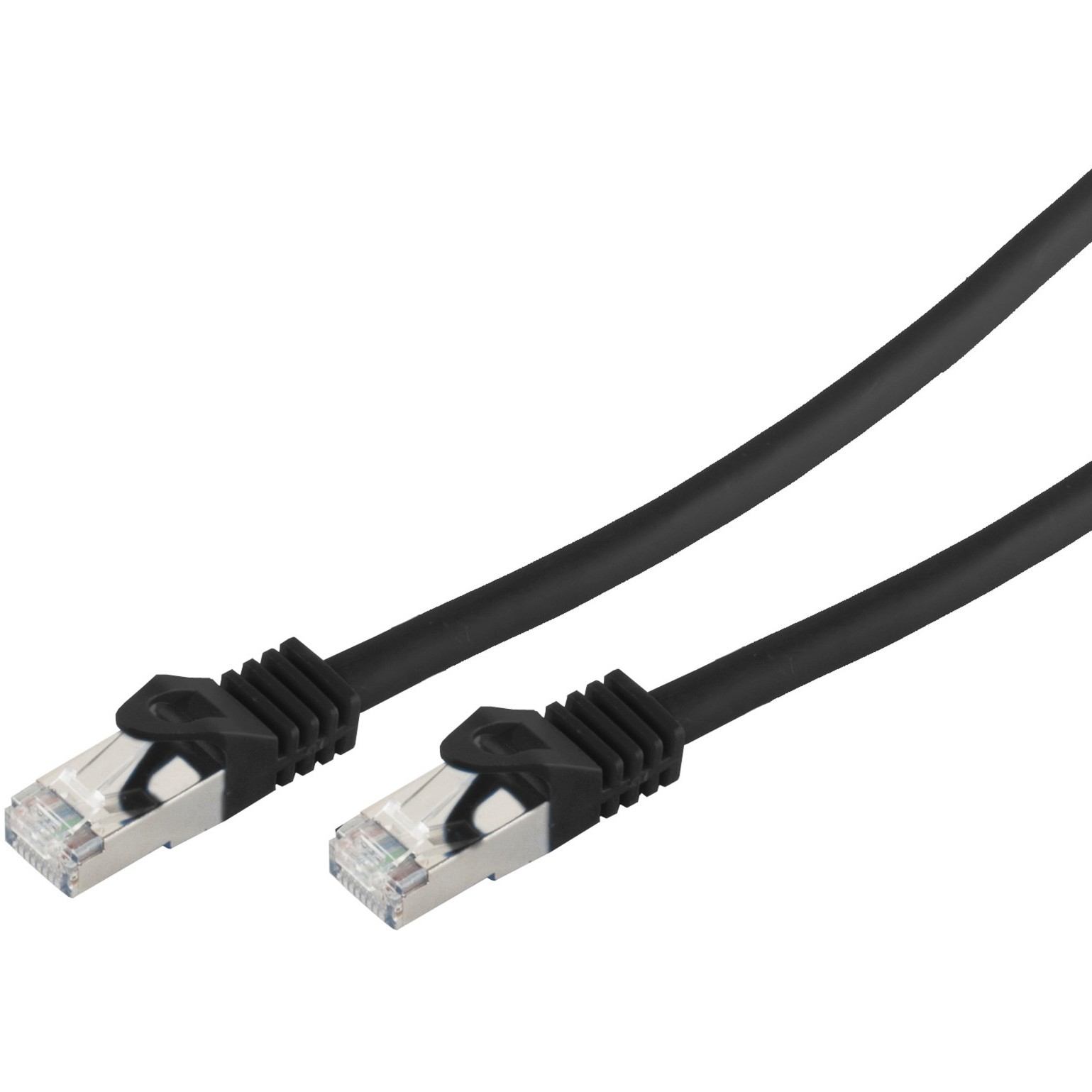 Patchk.CAT7/6a S/FTP 0,5m black RJ45 Halogenfrei (LSZH)