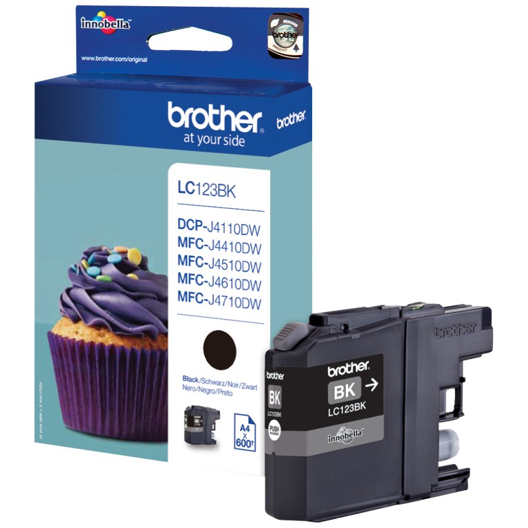Brother Tinte LC-123BK Schwarz bis zu 600 Seiten nach ISO/IEC 24711