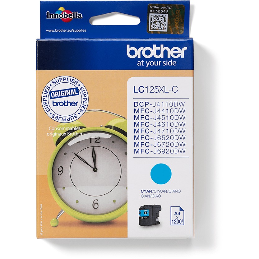 Brother Tinte LC-125XLC Cyan bis zu 1.200 Seiten nach ISO/IEC 24711