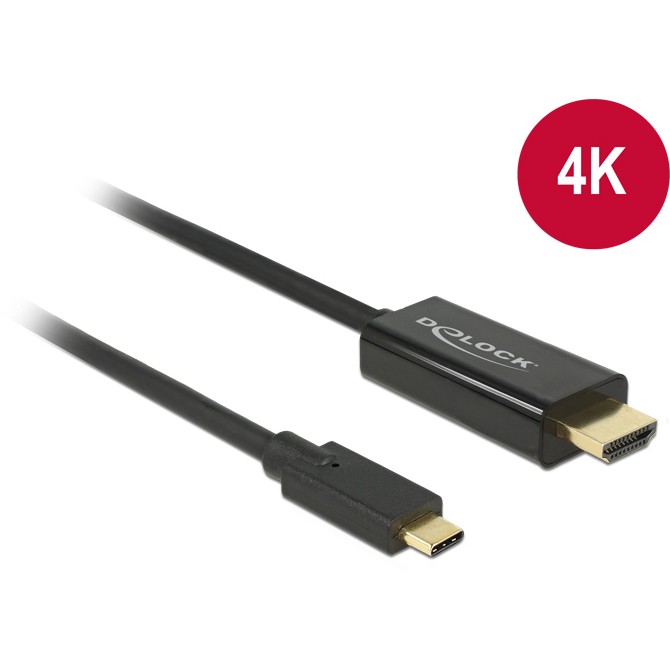 HDMI > USB-C (ST-ST) 1m Adapterkabel 4K 30Hz Schwarz