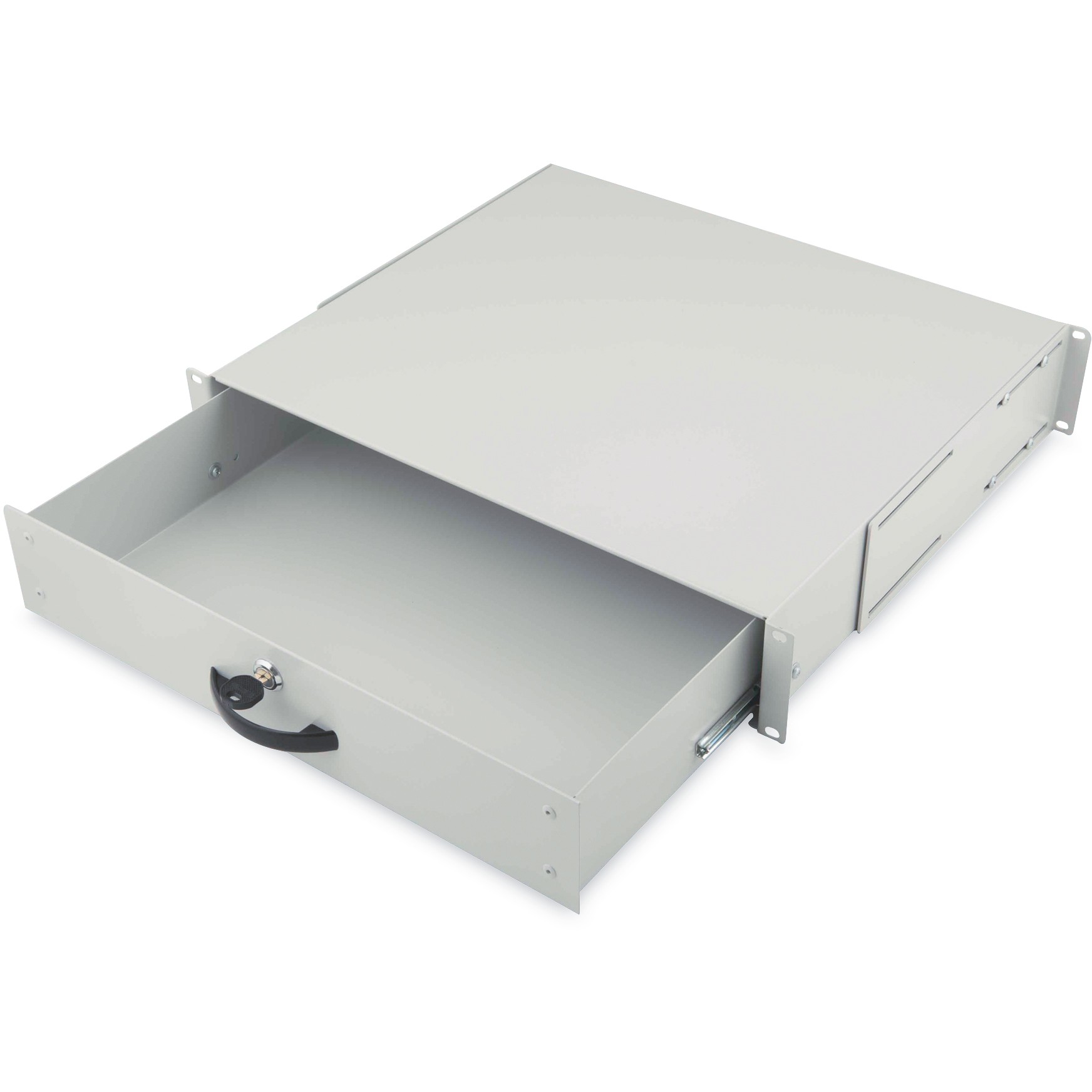 DIGITUS Schublade 2HE 483mm grau abschließbar